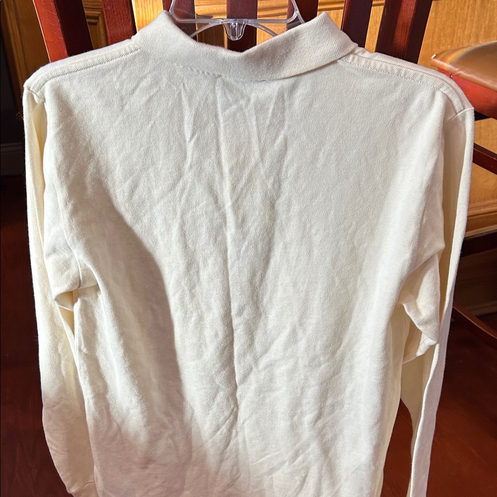 Polo by Ralph Lauren Cream Long Sleeve Polo Shirt - Picture 7 of 8